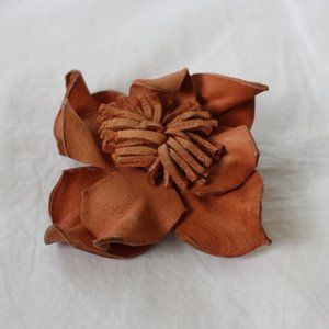 Leather Flower Barette, 3x3''